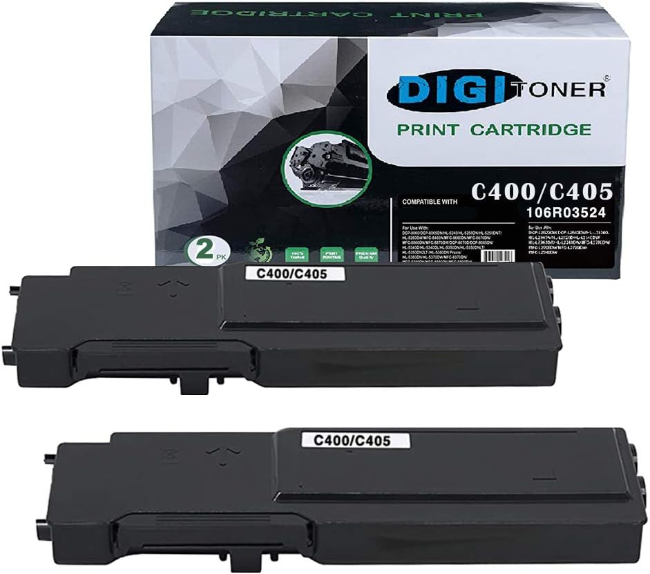 Black 2-Pack Toner Cartridge for Xerox VersaLink C400 C405 Q458