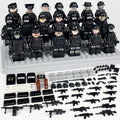 20 Pcs City Police Action Figures Building Blocks Set with Combat Equipment and Dogs D94980