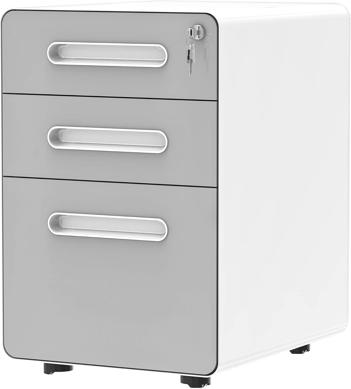 Black 3-Drawer Metal Rolling File Cabinet with Lock Z3437