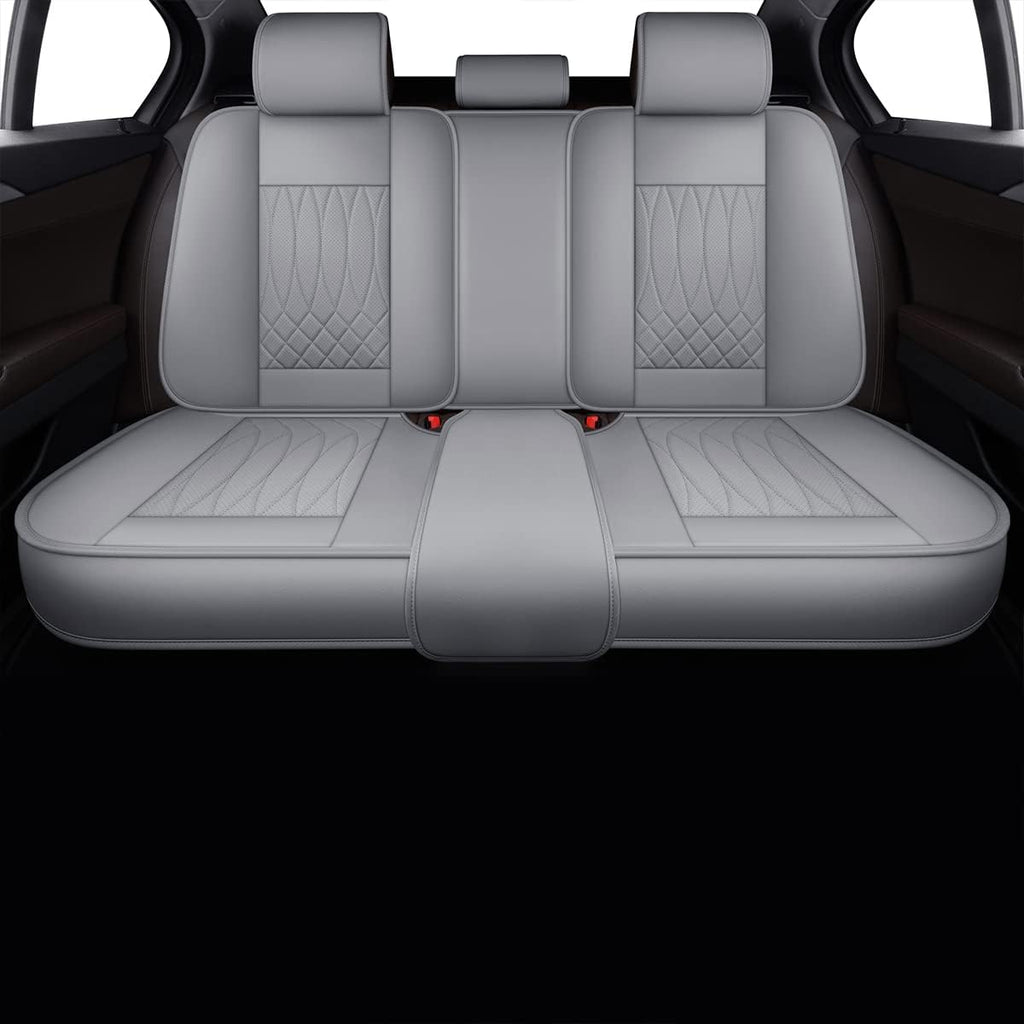 Black+Red Waterproof Leather Automotive Seat Covers G776949