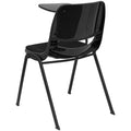 Black Padded Ergonomic Shell Chair with Flip-Up Tablet Arm R88760