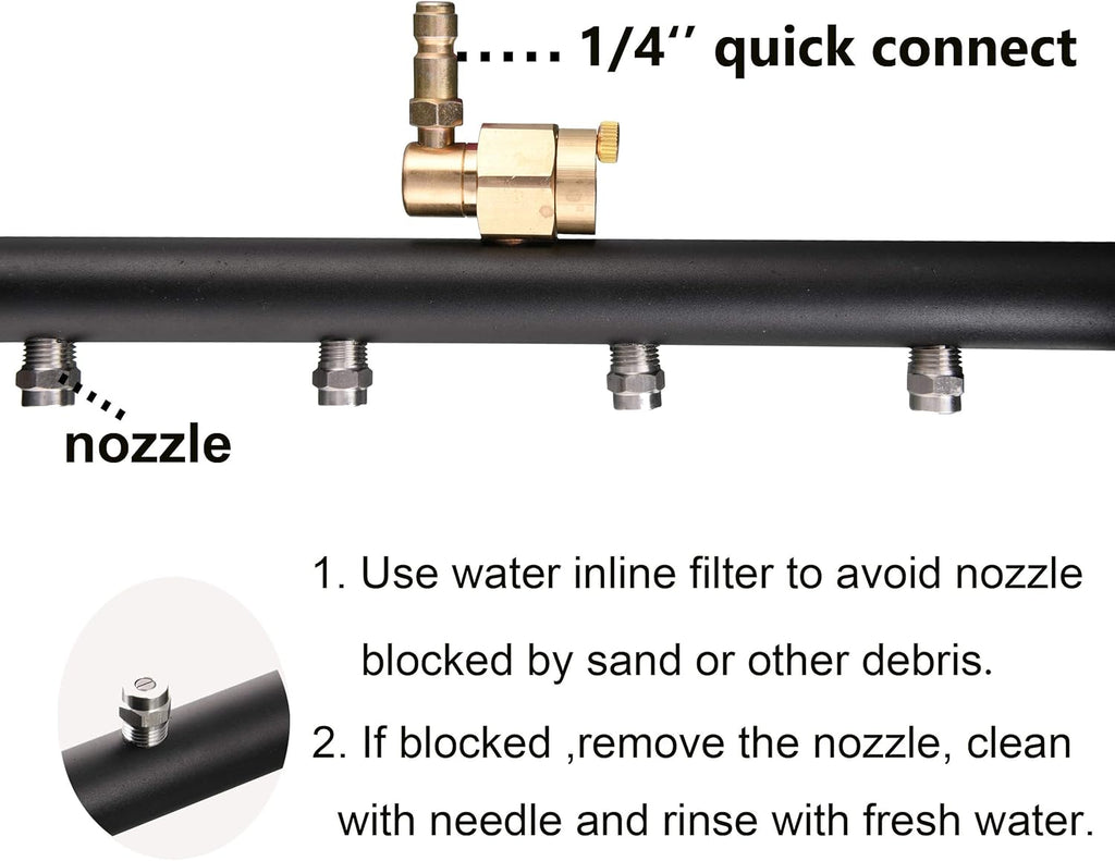 16 Inch Underbody Car Wash Water Broom with 3 Pieces Extension Wand, 4000 PSI E38797