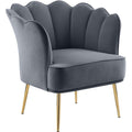 Gray Velvet Accent Chair with Gold Iron Legs X969