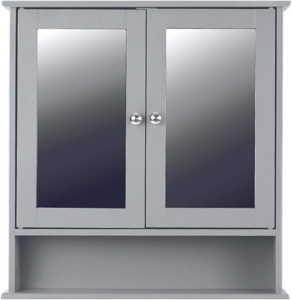 Bathroom Wall Mount Cabinet with Glass Doors & Shelves N850