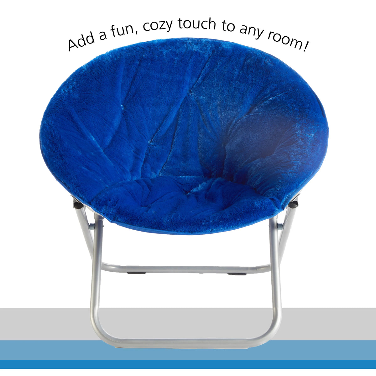 Blue Faux Fur Saucer Chair H485131