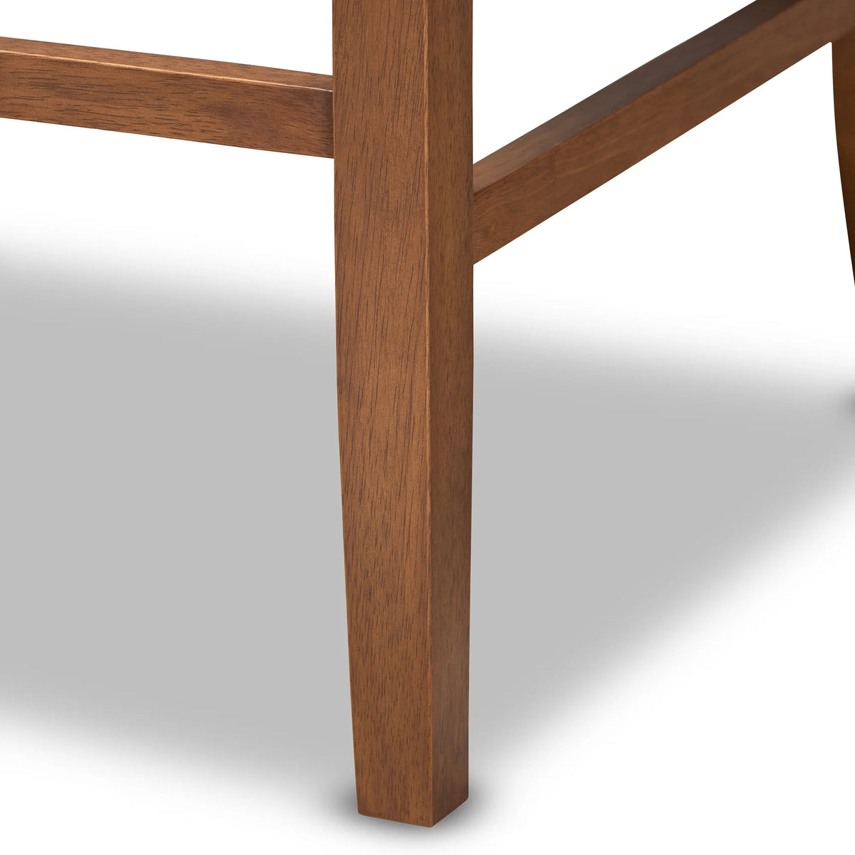 Grey Fabric Upholstered Walnut Finished Wood Button Tufted Bar Stool Bench F387