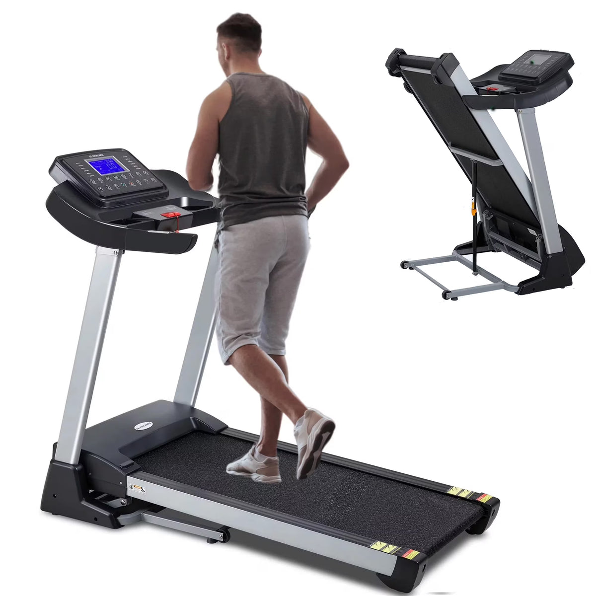 Folding Treadmill with 15 Preset Exercise Programs D302