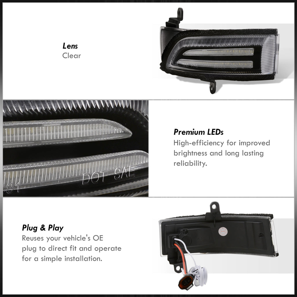 Sequential LED Mirror Turn Signal Lights Clear M9998