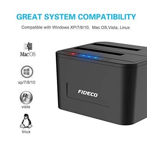 Hard Drive Docking Station, USB 3.0 SATA Dual Bay for 2.5 & 3.5 Inch HDD/SSD F51902
