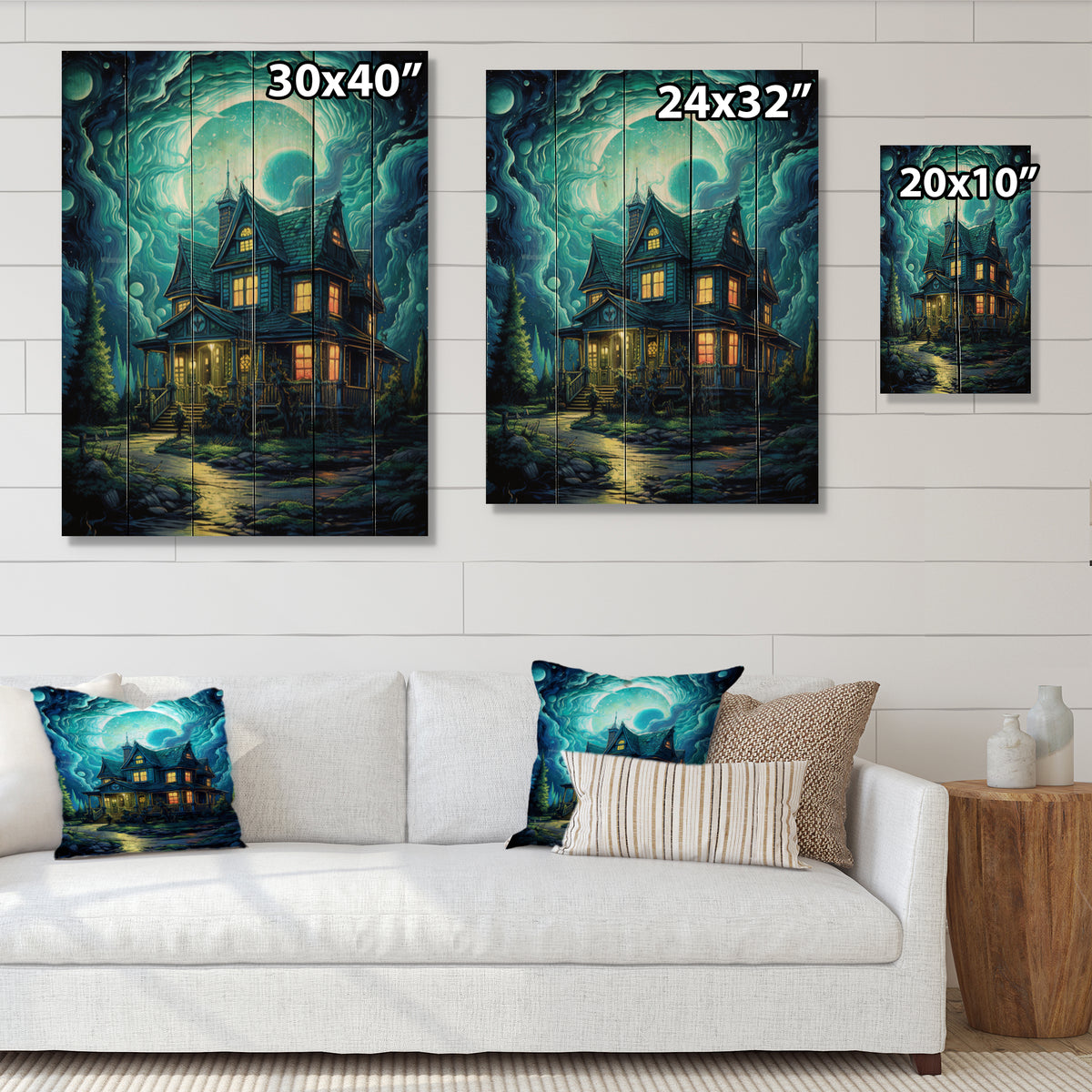 Castles Print on Natural Pine Wood A469