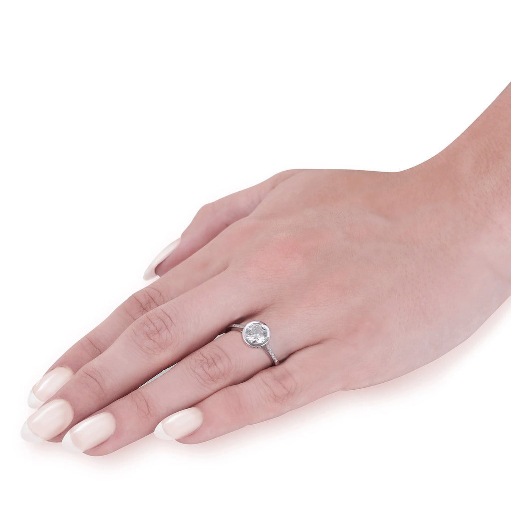 14k White Gold Lab Grown Diamond Engagement Ring K6966