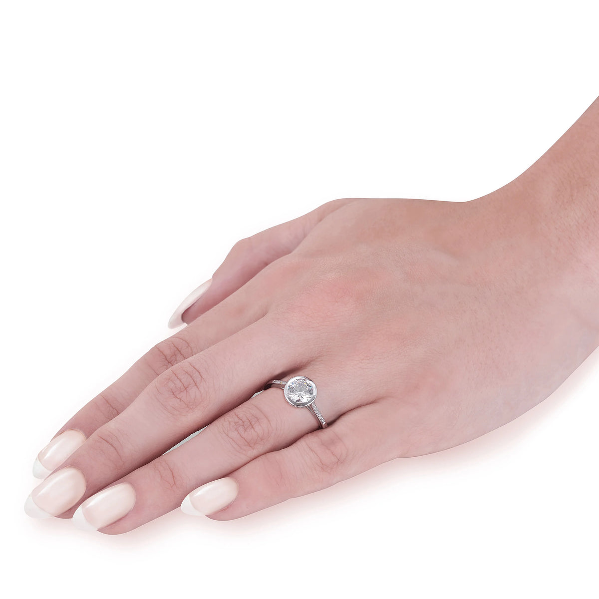14k White Gold Lab Grown Diamond Engagement Ring K6966