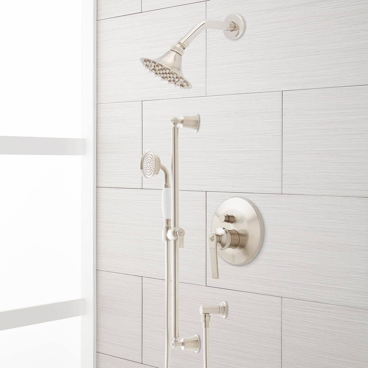 Brushed Nickel Pressure Balanced Shower System S8544