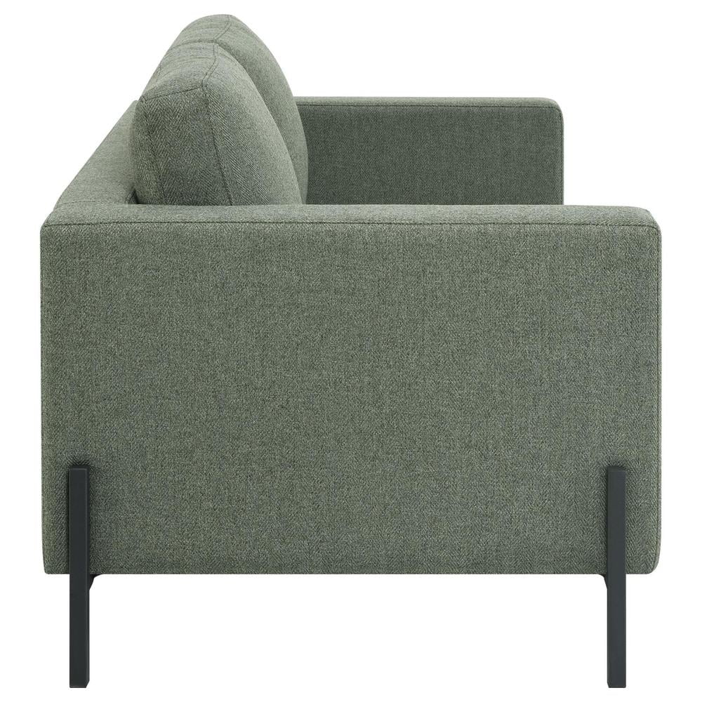 Sage Upholstered Fabric Loveseat with Track Arms H518
