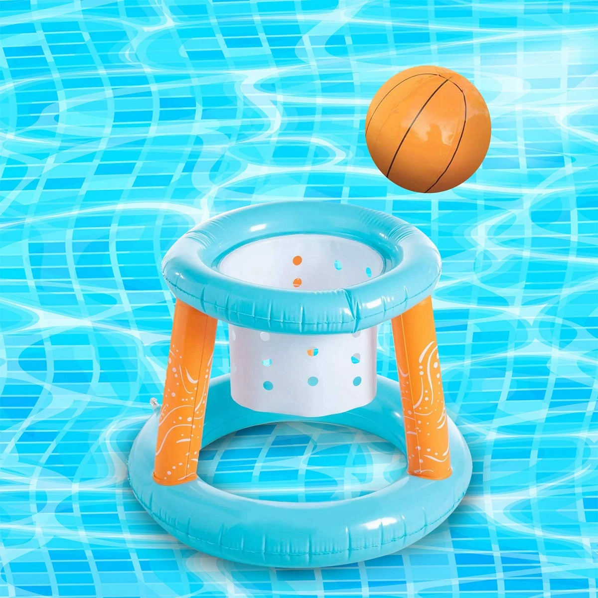 Light Blue Inflatable Pool Volleyball Net Set L40193