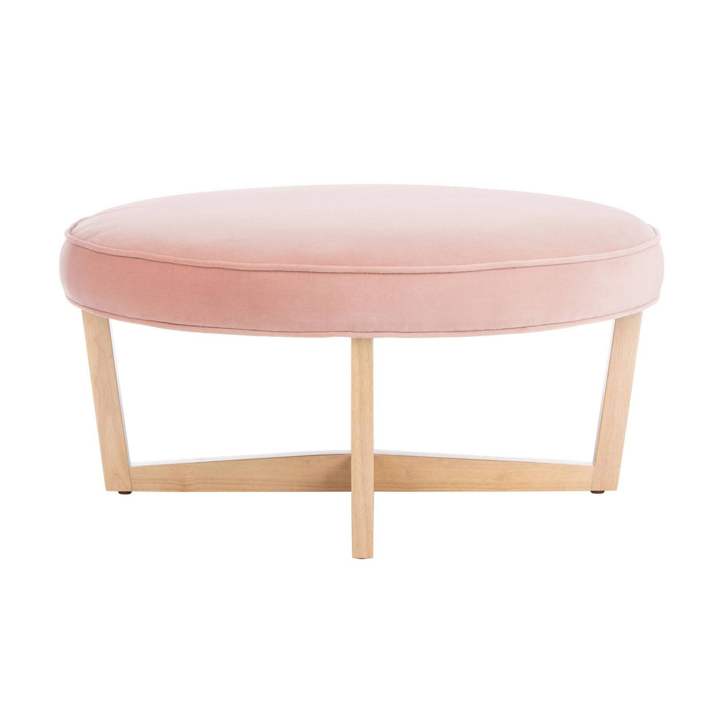 Blush Pink Velvet Ottoman Q17601