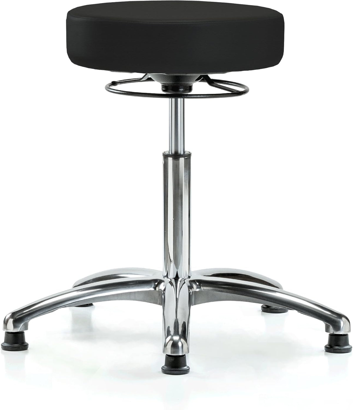 Black Fabric Adjustable Swivel Stool with Footring Q42766