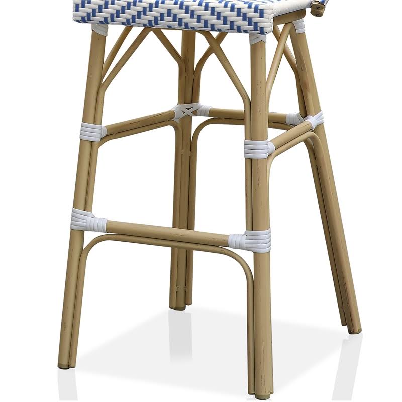 Navy Aluminum Patio Bar Chairs Set of 2 H173