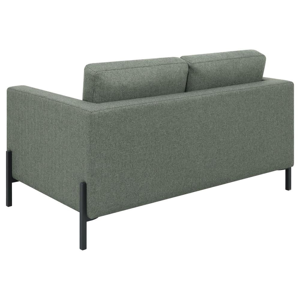Sage Upholstered Fabric Loveseat with Track Arms H518