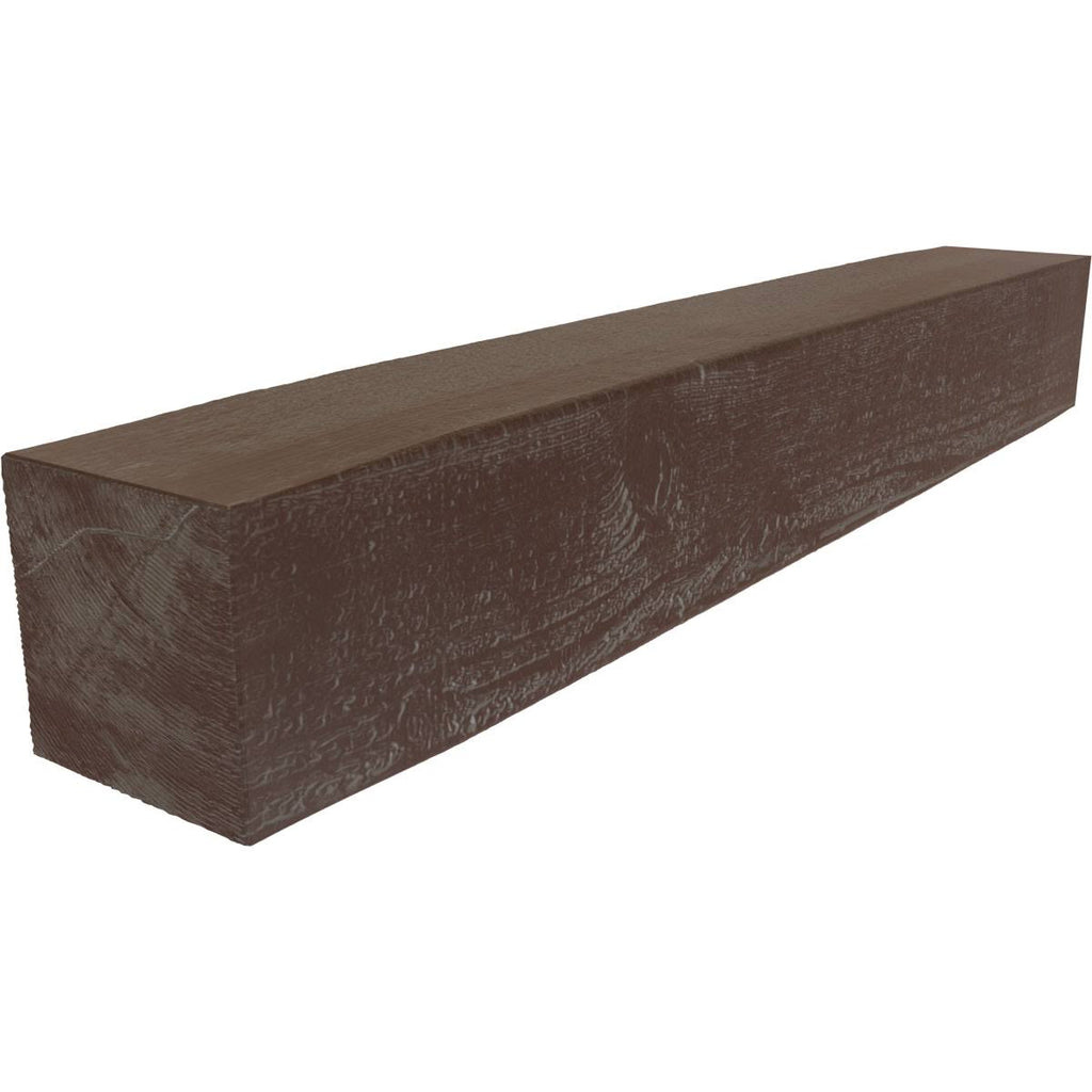 Rough Sawn Faux Wood Fireplace Mantel, Aged Pecan J777864