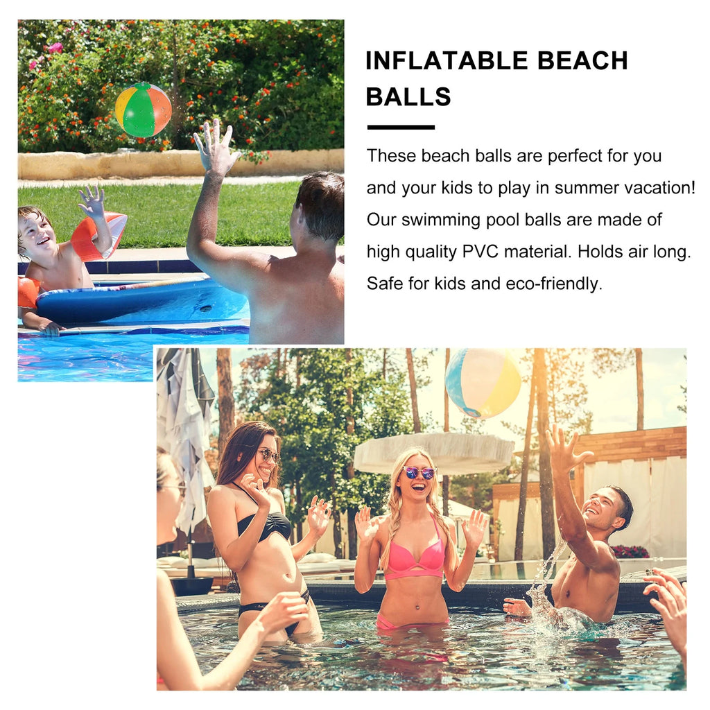 12 Pcs Inflatable Beach Balls Pool Toys F391