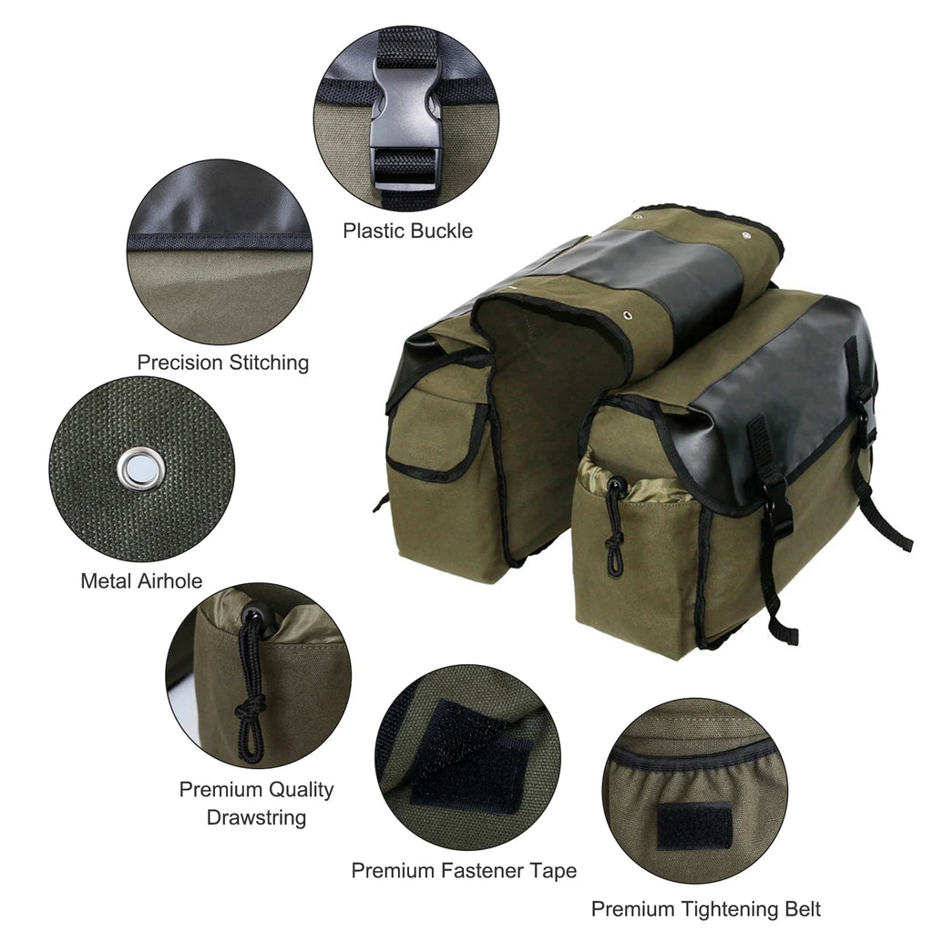 Waterproof Canvas Motorbike Saddle Bag D744