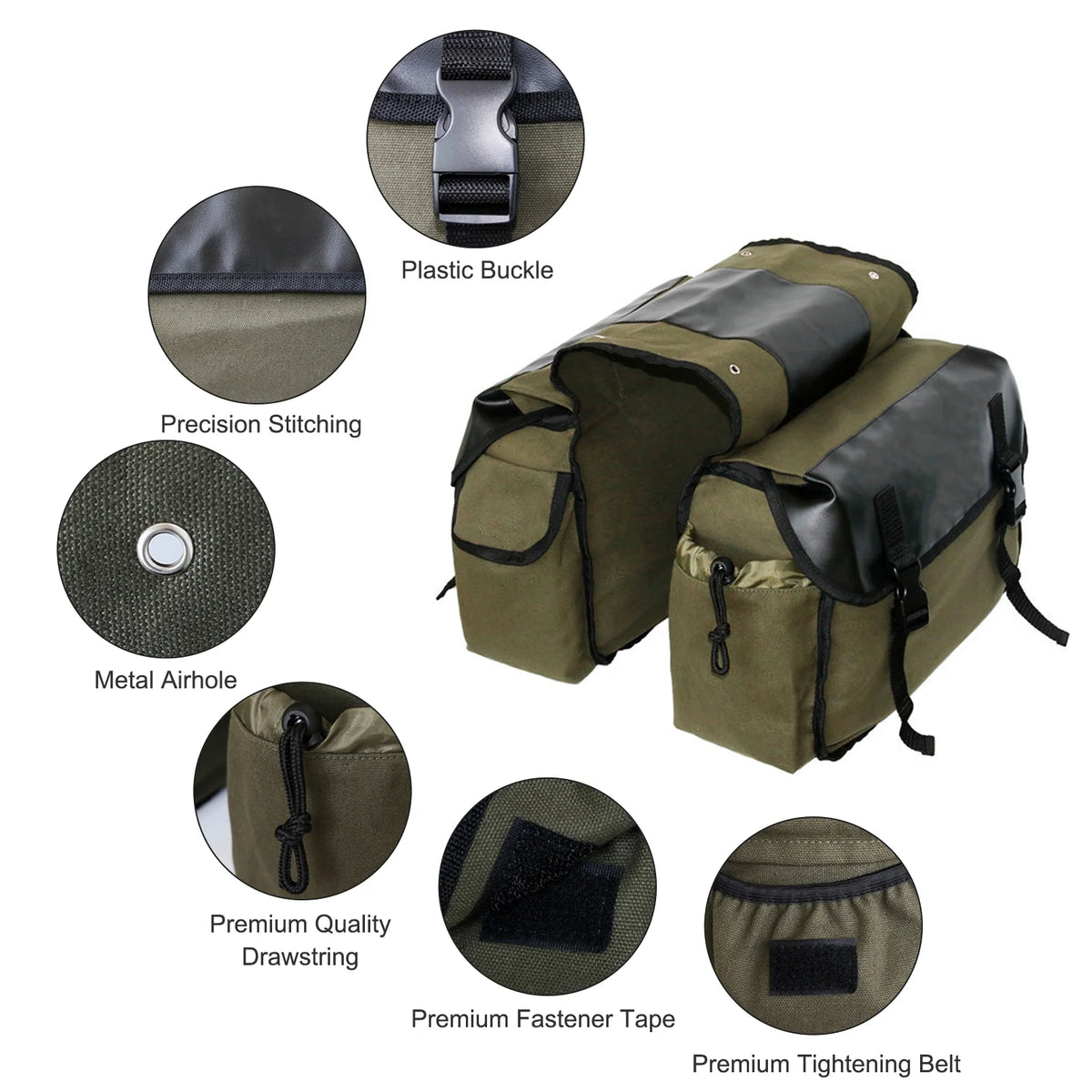 Waterproof Canvas Motorbike Saddle Bag D744