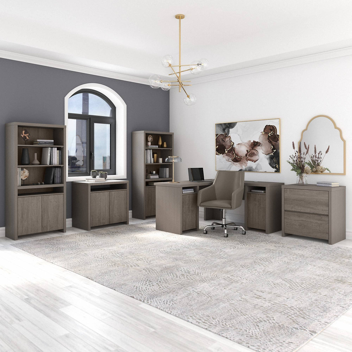 2 Drawer Lateral File Cabinet in Restored Gray V726961