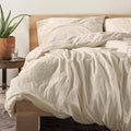 Organic Crinkled Percale Twin Duvet Cover Undyed P61396