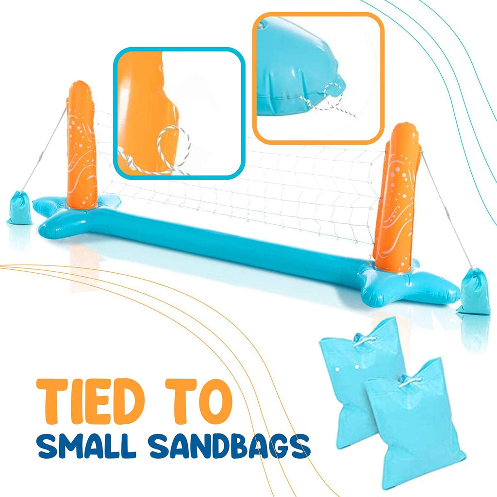 Light Blue Inflatable Pool Volleyball Net Set L40193