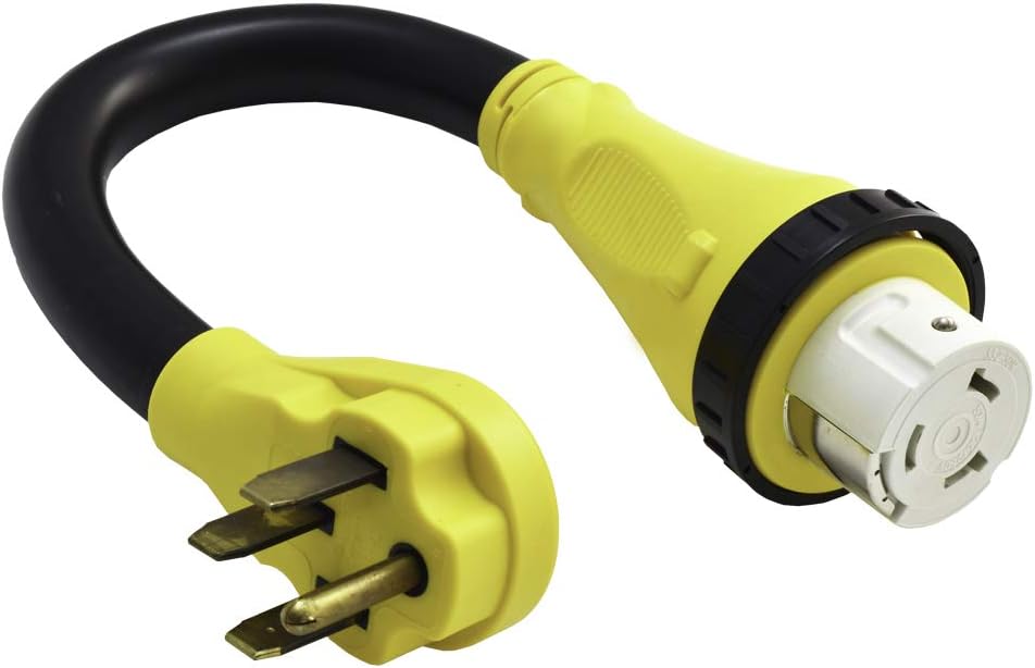 50 Amp RV Power Cord Adapter 1.5FT with Locking Collar, Heavy Duty STW Cable, Pack of 2 M239692