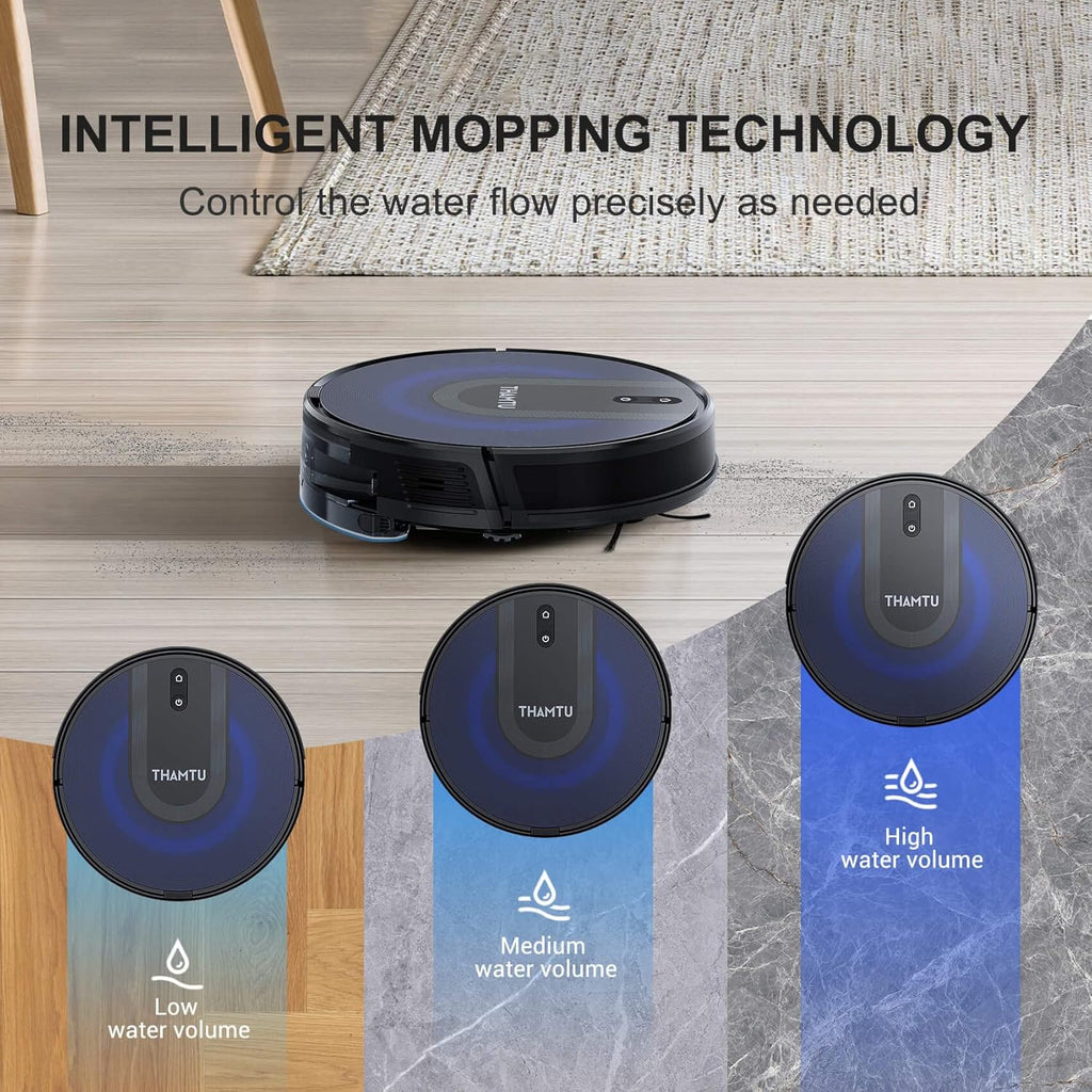 Robot Vacuum and Mop Cleaner with Auto Dirt Disposal, 3200Pa Suction J208256
