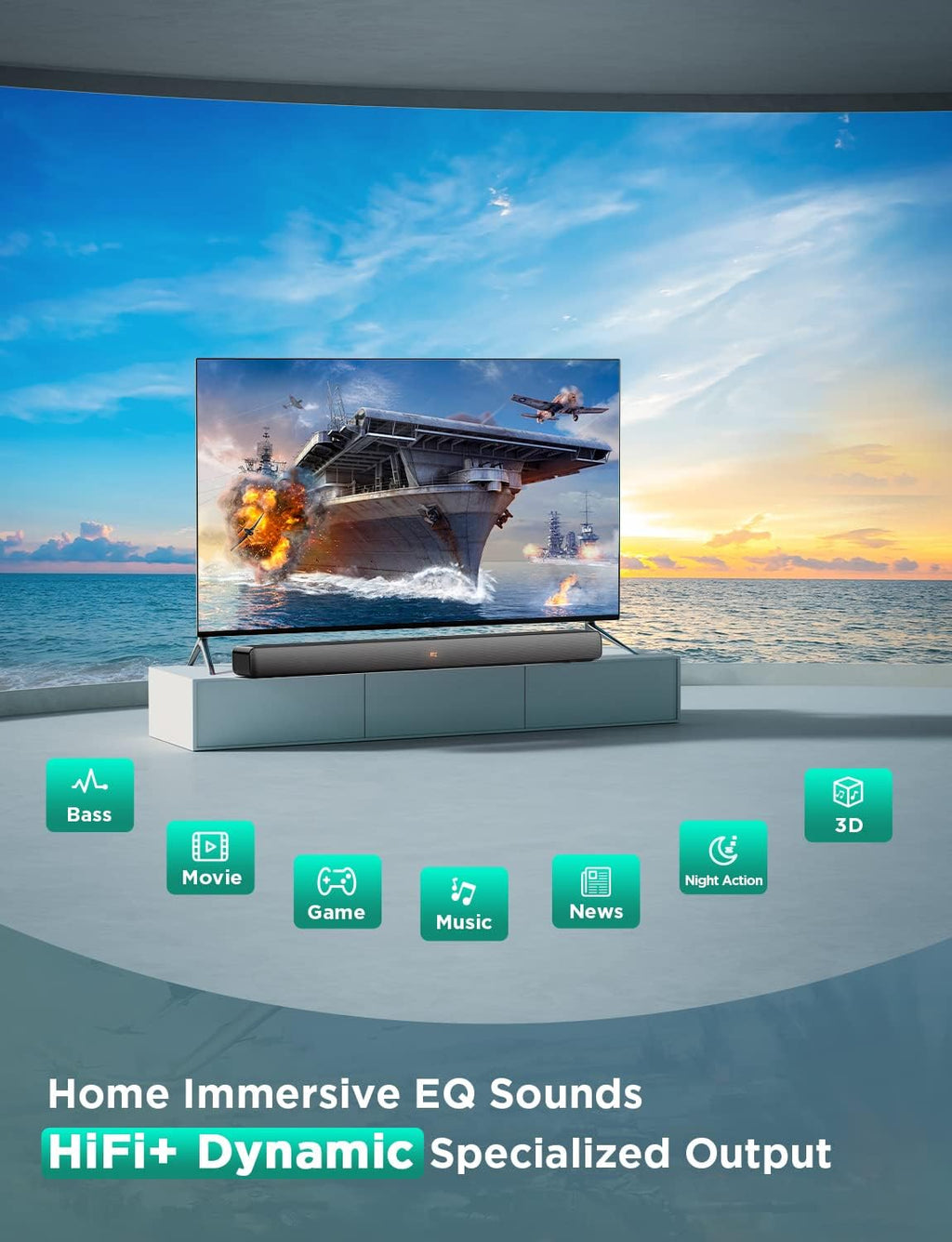 Sound Bar with Bluetooth, HDMI ARC, Optical, AUX K7996