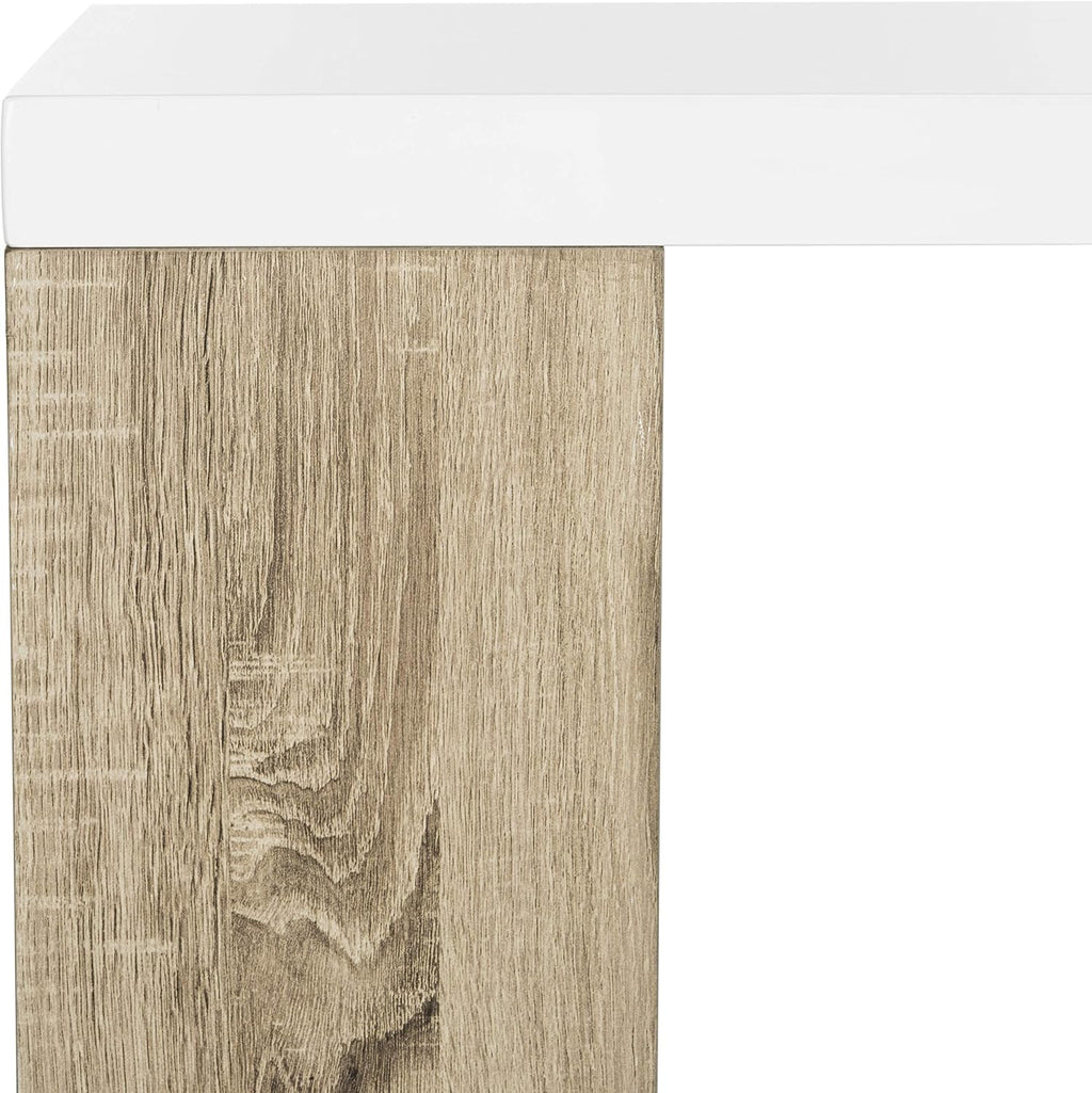 White Lacquer and Oak Desk J154