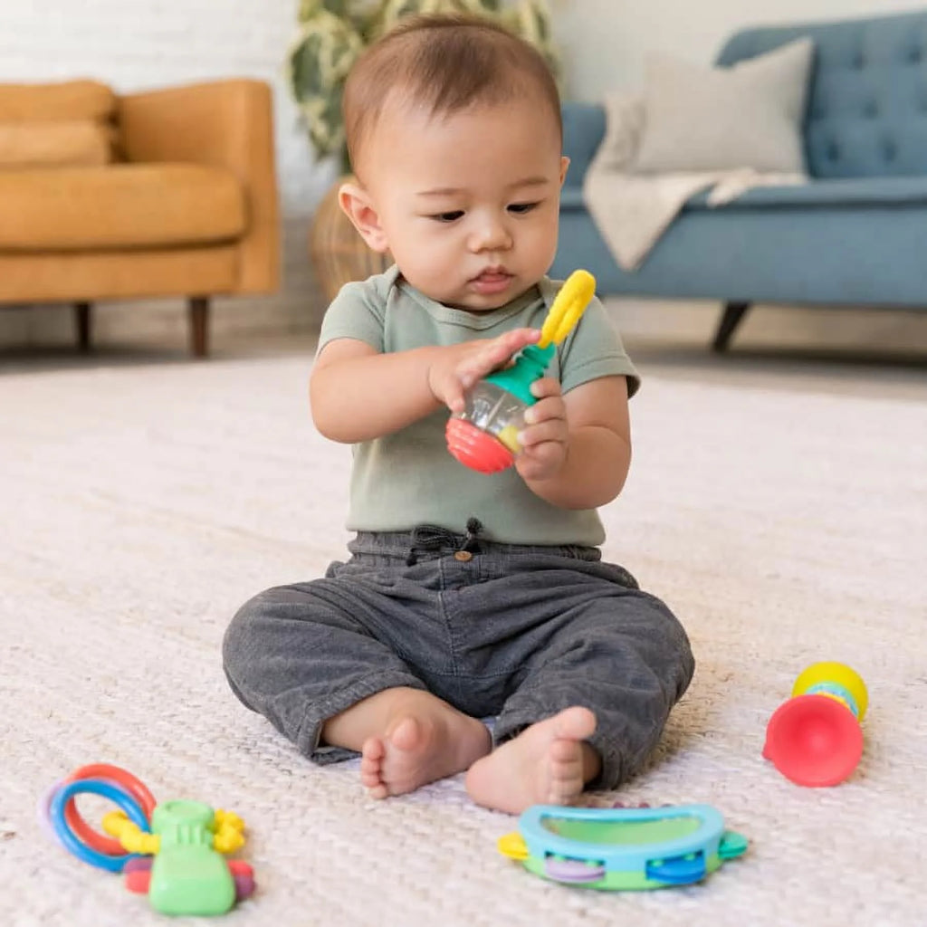 4-Piece Multicolor Teether and Rattle Set B40869