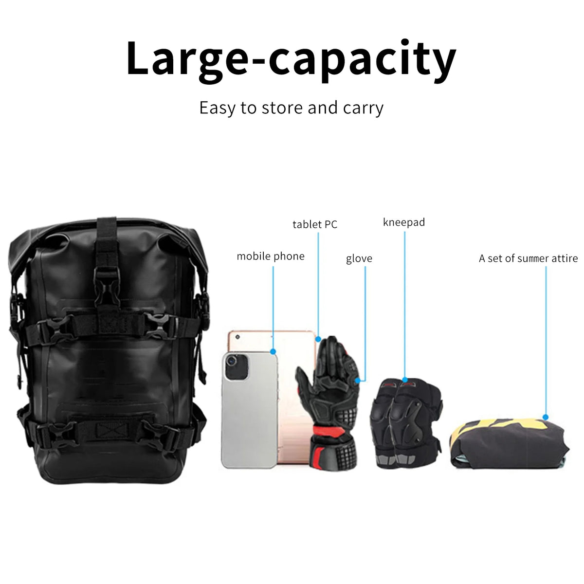 Motorcycle Frame Bag Motorbike Side Bag Full Waterproof 8L M378