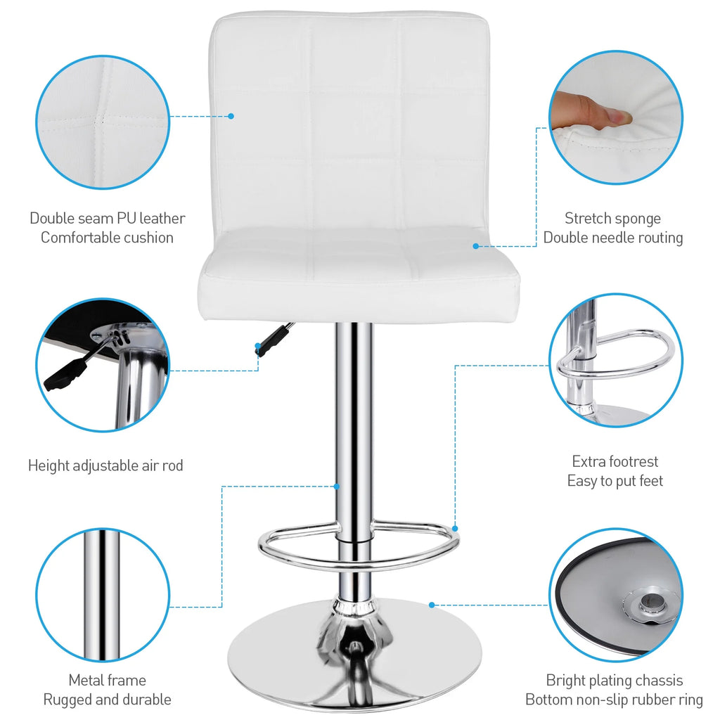 Set of Two Height Adjustable Armless Swivel Bar Stools X7581