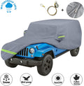 210D Oxford Waterproof Car Cover with Zipper Door, Reflective Strip, Windproof Straps M6081