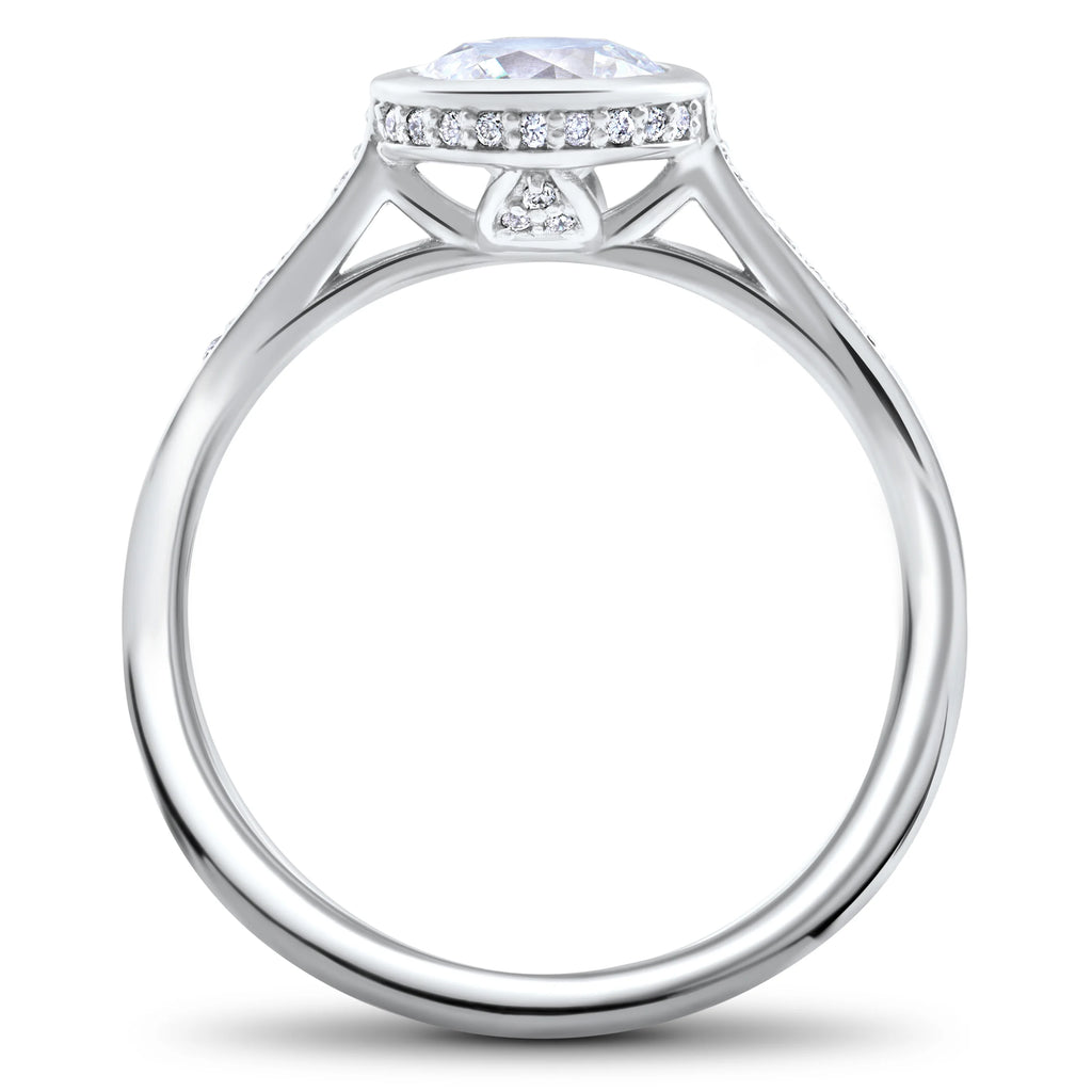 14k White Gold Lab Grown Diamond Engagement Ring K6966