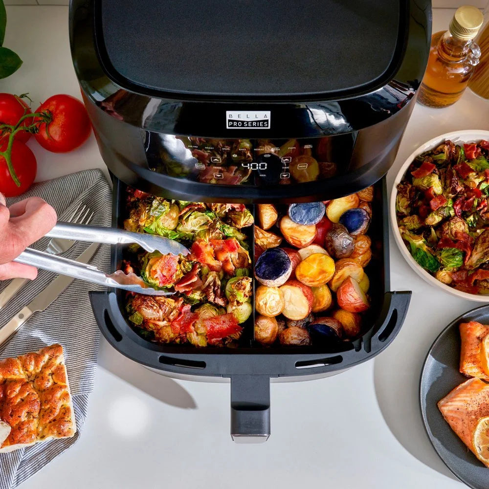 8-qt. Digital Air Fryer with Divided Basket Black X9657