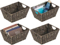 Natural Woven Seagrass Nesting Storage Organizer Basket Bin, 4 Pack V765