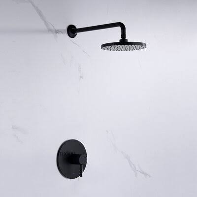 Matte Black Single-Handle 1-Spray Shower Faucet with Valve G83194