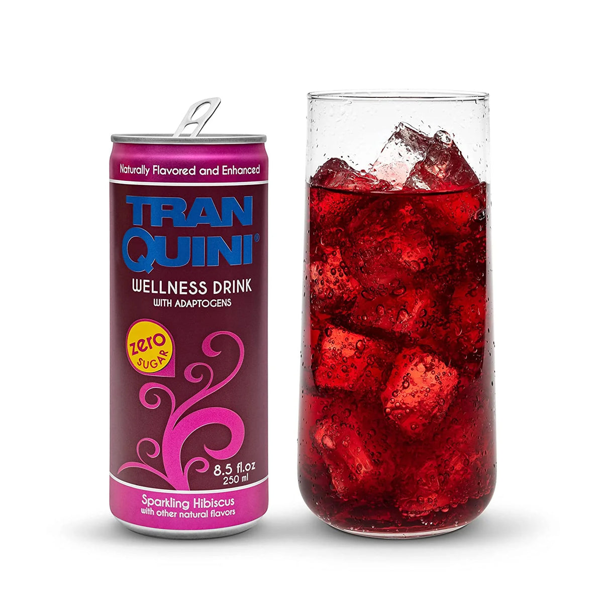 Hibiscus Sparkling Water Stress Relief Beverage (24 Pack of 8.5 Oz) W2618