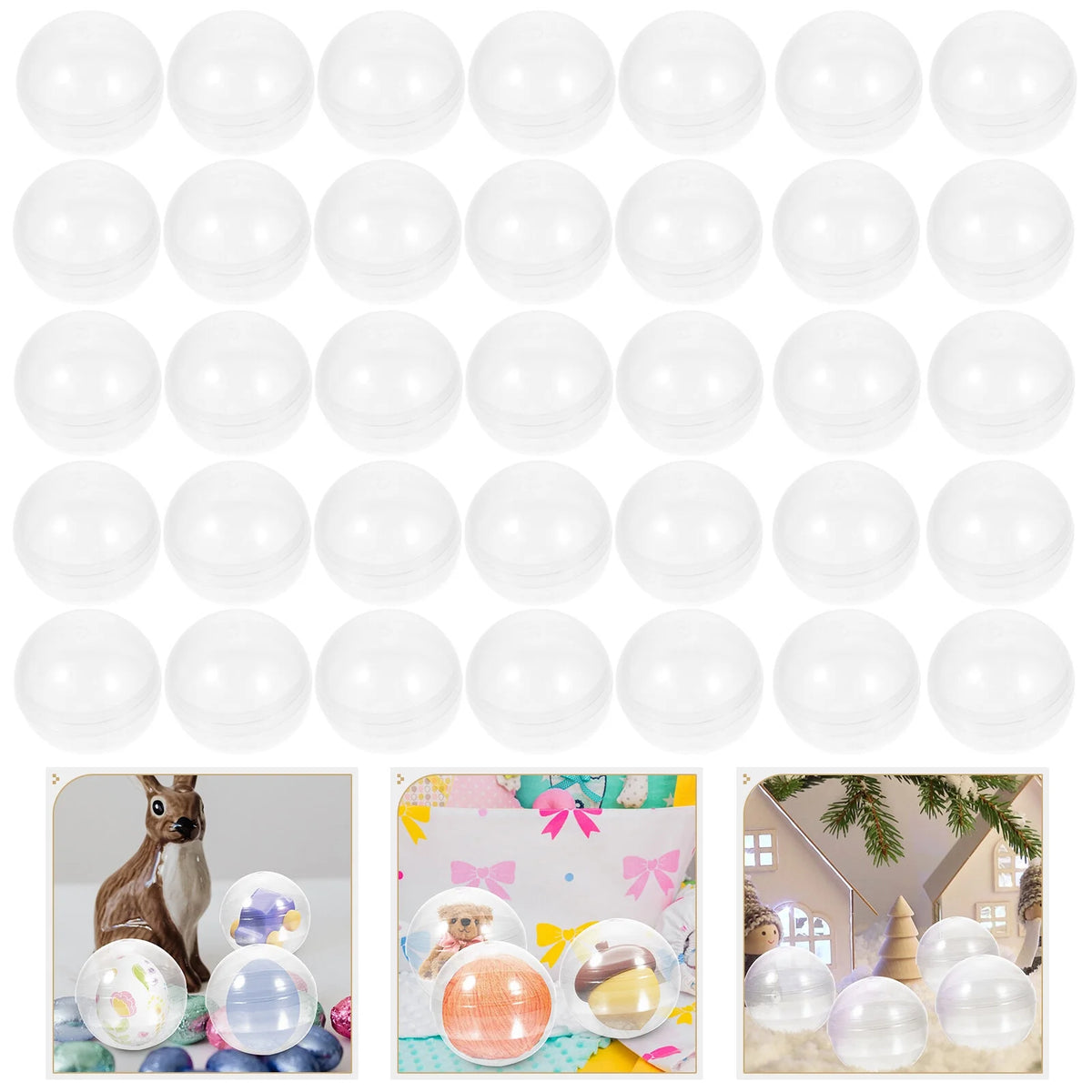 100pcs Clear Plastic Fillable Balls J64644