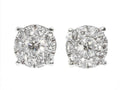 14K White Gold Diamond Stud Earrings I971