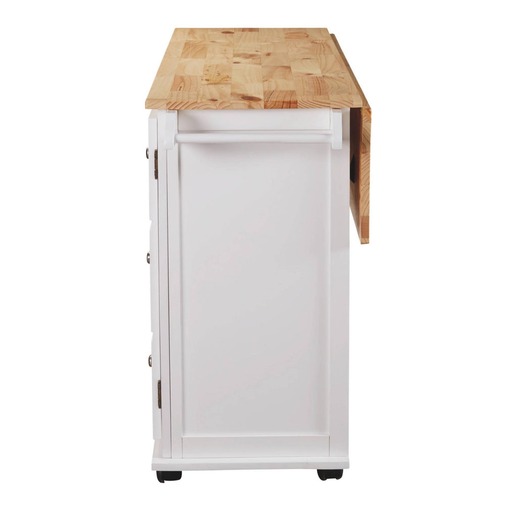 White/Light Brown Kitchen Cart H62558