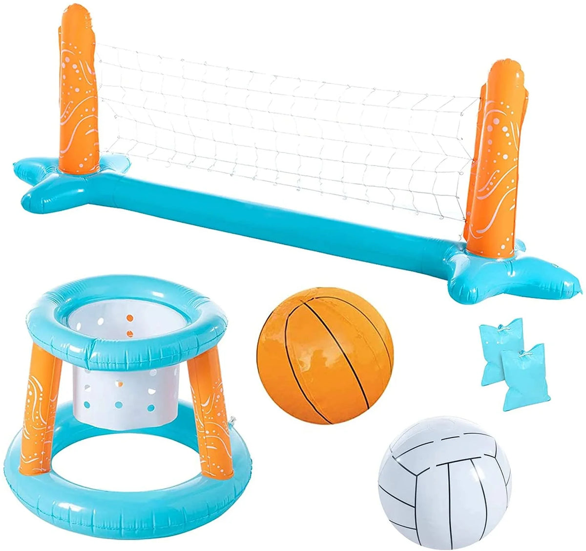 Light Blue Inflatable Pool Volleyball Net Set L40193