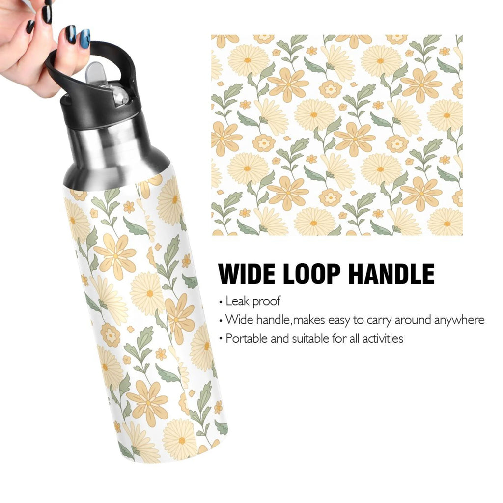 Stainless Steel Insulated Thermos Vacuum Flask Water Bottle with Straw Lid M11608