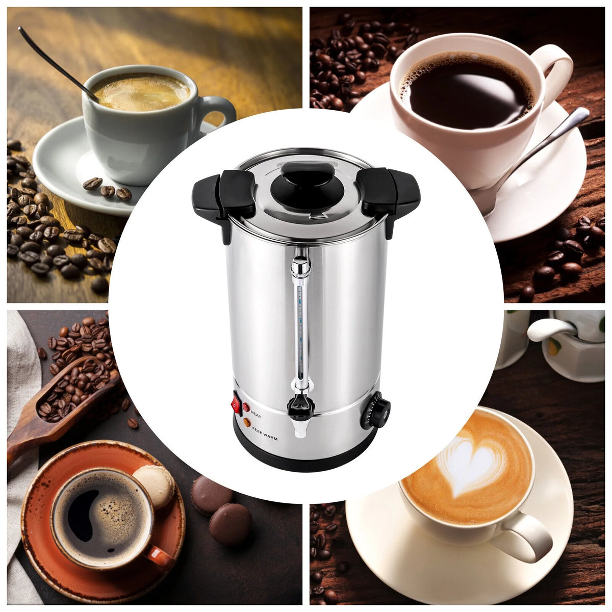 1000W Stainless Steel 10 Litre Hot Water Urn N142985