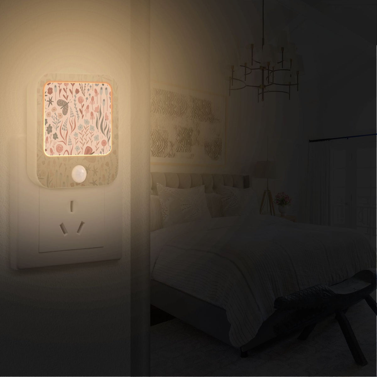 2 Pack LED Motion Sensor Night Light Plug into Wall X820918